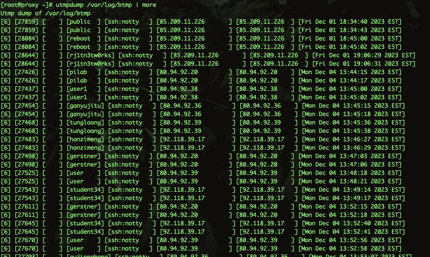 Xem history trên CentOS bằng utmpdump 8 CleanShot 2023 12 30 at 21.16.14