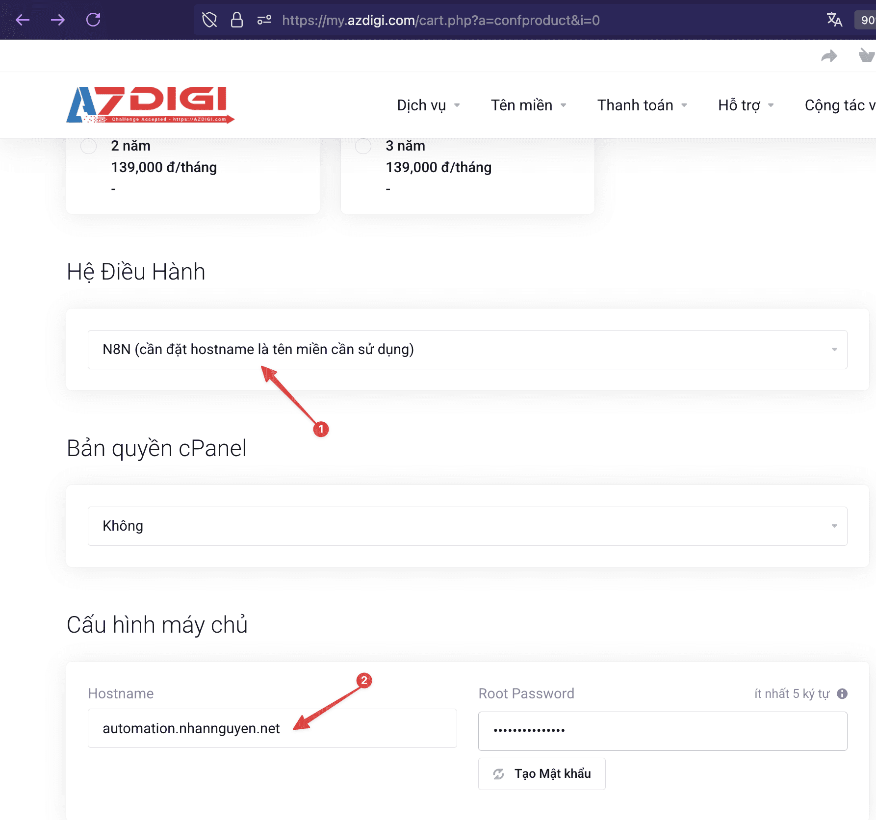 Cài đặt n8n tự động tại VPS AZDIGI 3 Hướng dẫn triển khai nhanh N8N trên VPS Ubuntu 24.04