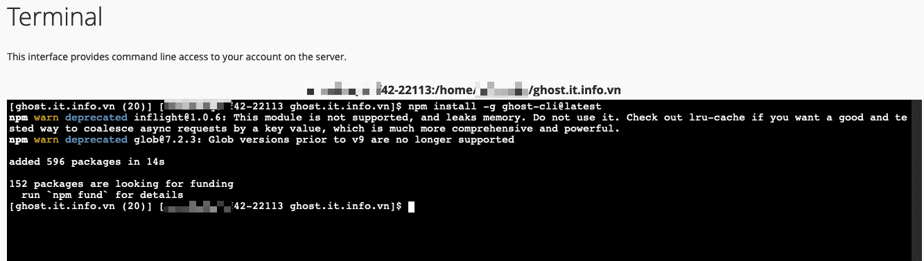 Hướng dẫn cài Ghost CMS trên hosting cPanel 14 Hướng dẫn cài Ghost CMS trên hosting cPanel
