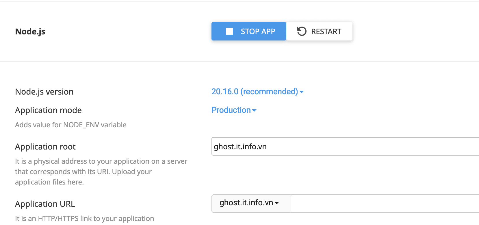 Hướng dẫn cài Ghost CMS trên hosting cPanel 19 Hướng dẫn cài Ghost CMS trên hosting cPanel
