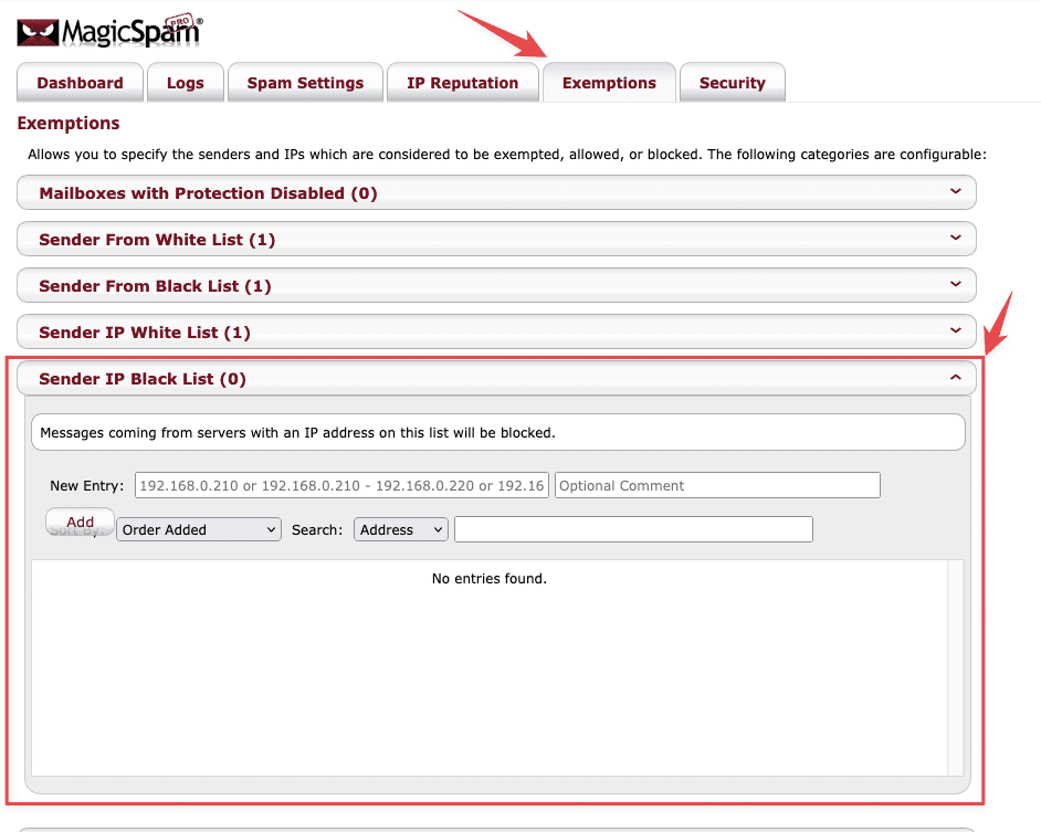 Hướng dẫn cấu hình Whitelist/Blacklist với MagicSpam 14 IP Blacklist