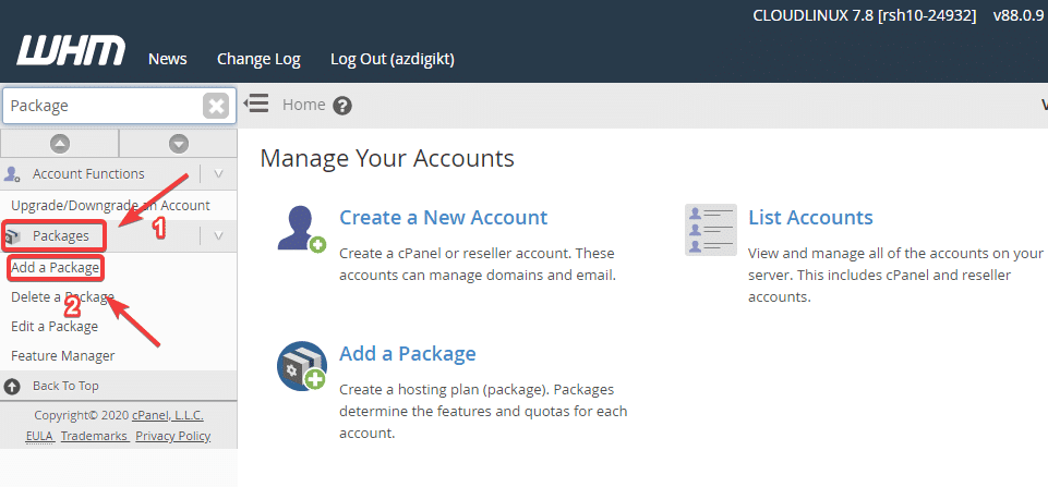 Hướng dẫn tạo Package trên gói Reseller Hosting 1 Hướng dẫn tạo Package trên gói Reseller Hosting