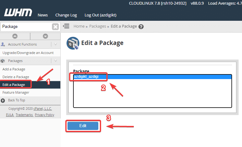 Hướng dẫn tạo Package trên gói Reseller Hosting 5 Package 4