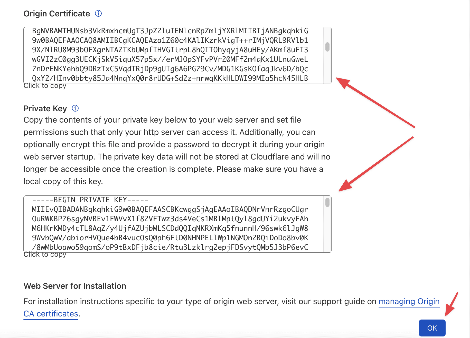 Hướng dẫn cài đặt SSL trên CloudFlare 8 Origin Certificate và Private Key