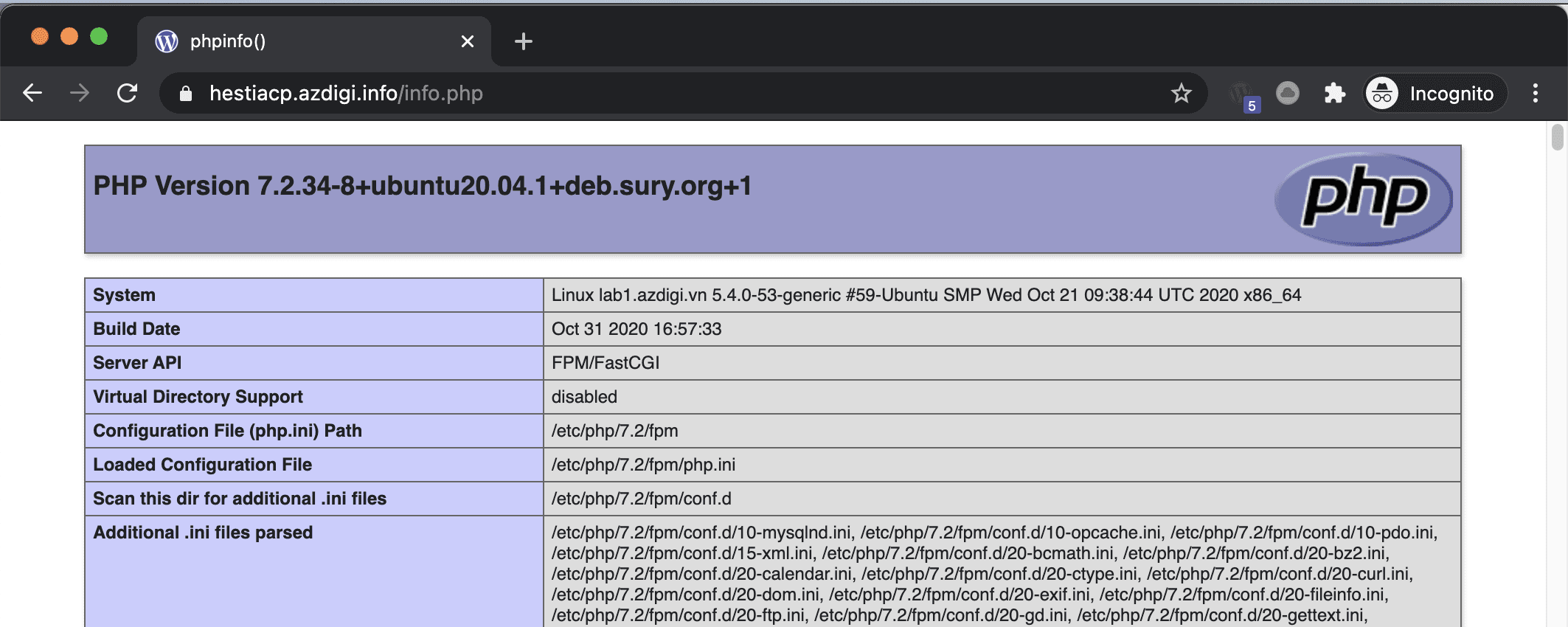 Hướng dẫn tùy chọn MultiPHP trên HestiaCP 6 Screenshot 2020 11 20 at