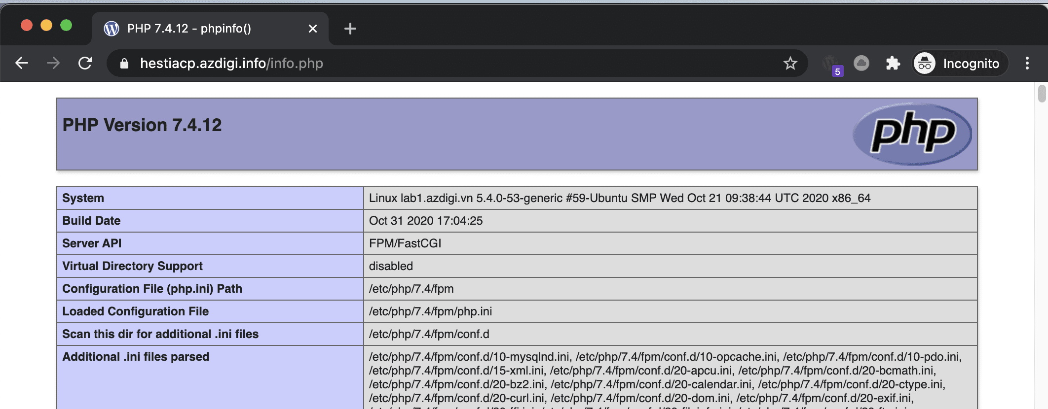 Hướng dẫn tùy chọn MultiPHP trên HestiaCP 7 Screenshot 2020 11 20 at