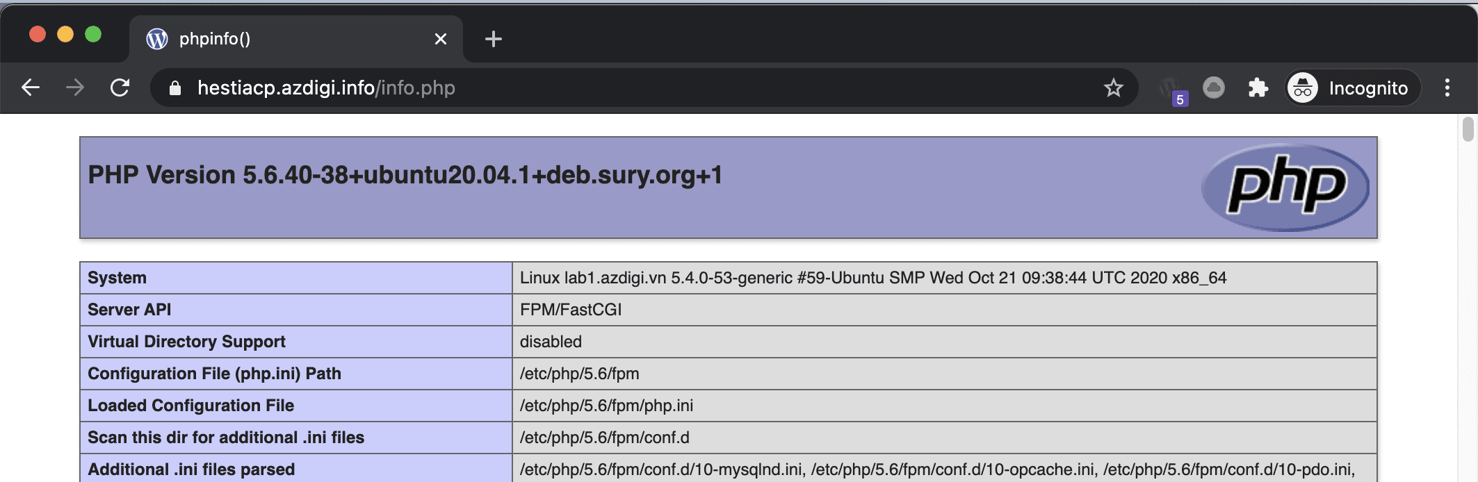 Hướng dẫn tùy chọn MultiPHP trên HestiaCP 5 Screenshot 2020 11 20 at