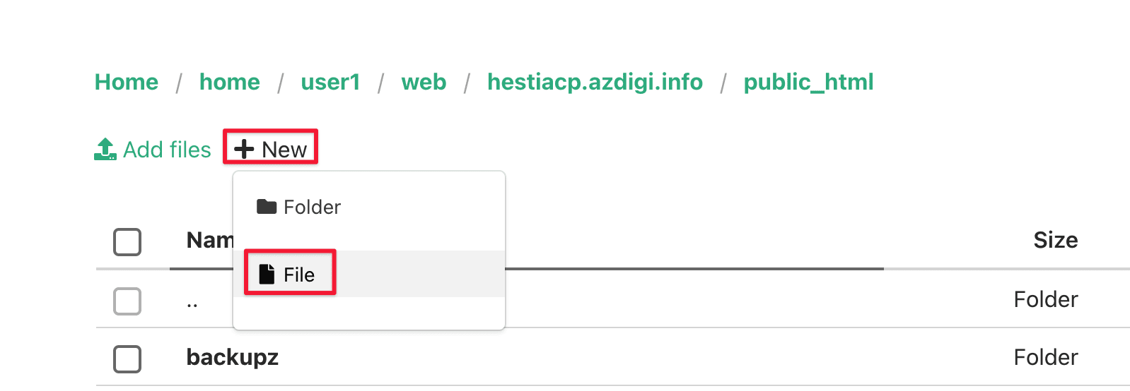 Hướng dẫn sử dụng File Manager trên HestiaCP 7 Screenshot 2020 11 22 at