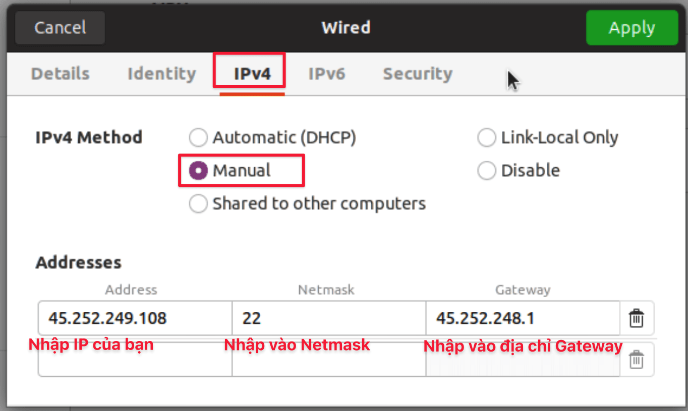 Hướng dẫn cấu hình Static IP trên Ubuntu và AlmaLinux 7 cấu hình IP Static trên Ubuntu