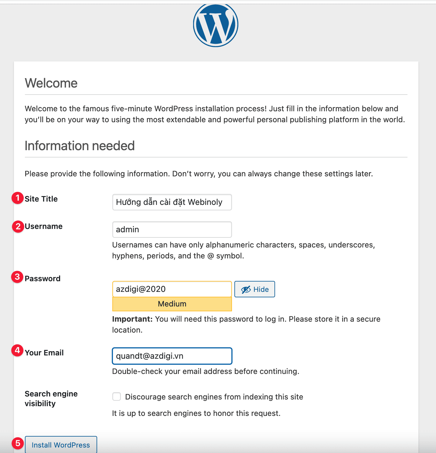 Hướng dẫn cài đặt WordPress trên Webinoly 6 cài đặt WordPress trên Webinoly