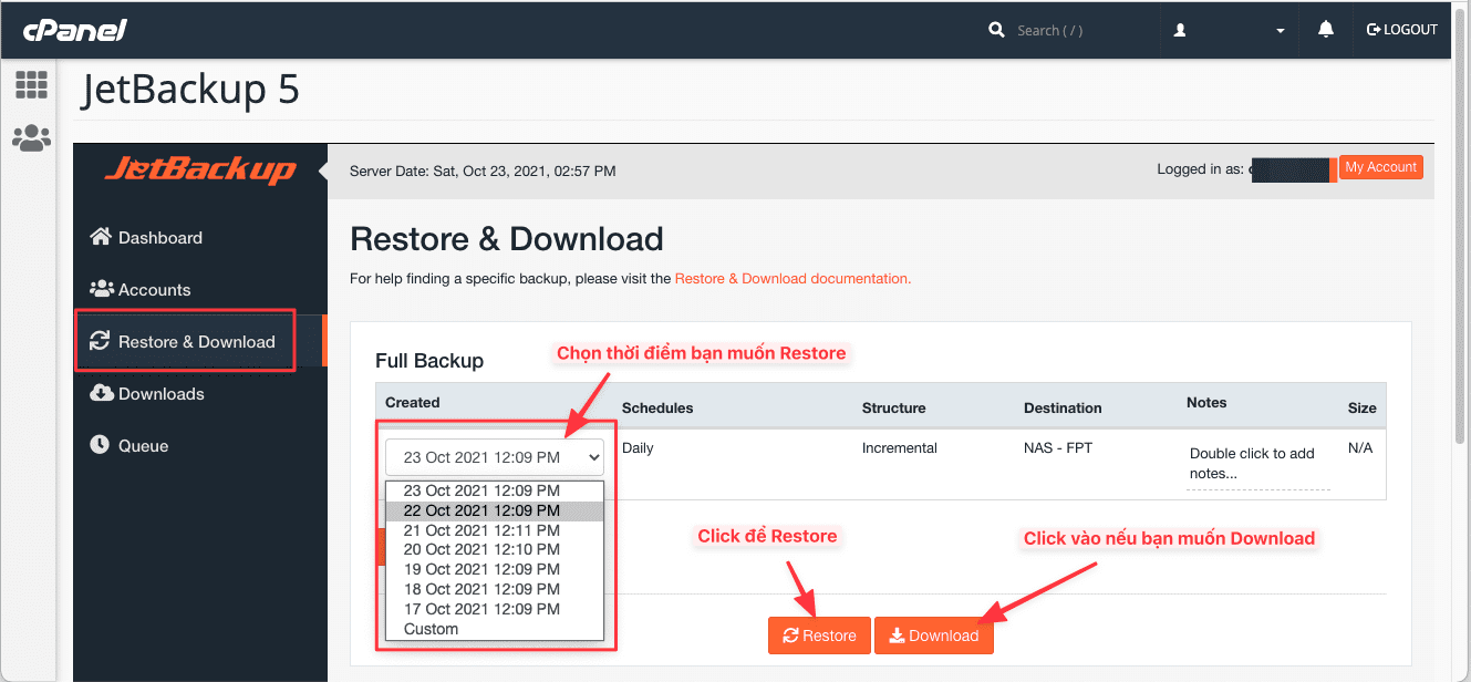 Hướng dẫn sử dụng Jetbackup 5 trên cPanel 3 Screenshot 2021 10 23 at 14.57.59