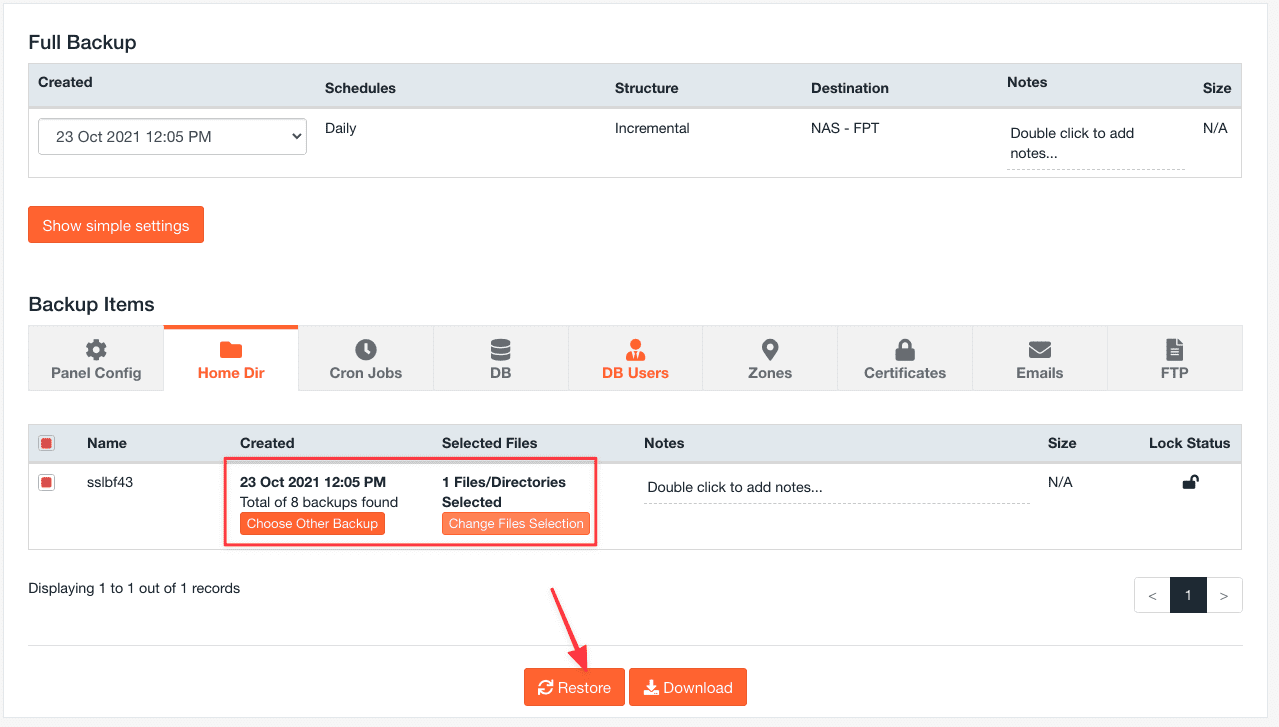 Hướng dẫn sử dụng Jetbackup 5 trên cPanel 9 Screenshot 2021 10 23 at 15.17.05