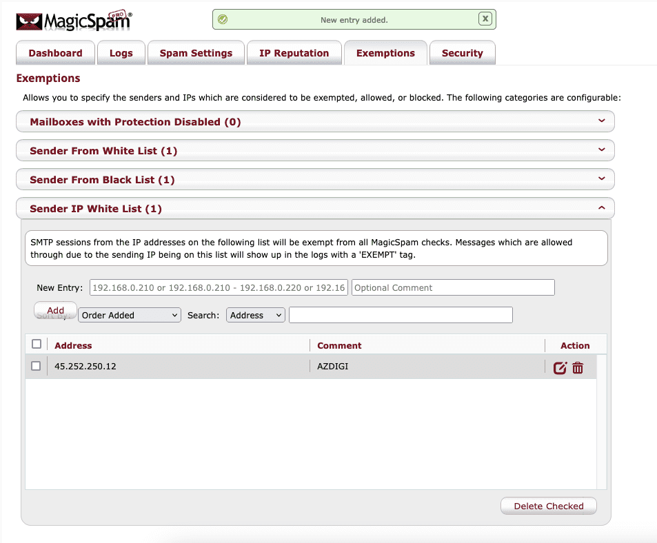 Hướng dẫn cấu hình Whitelist/Blacklist với MagicSpam 13 add IP whitelist 2