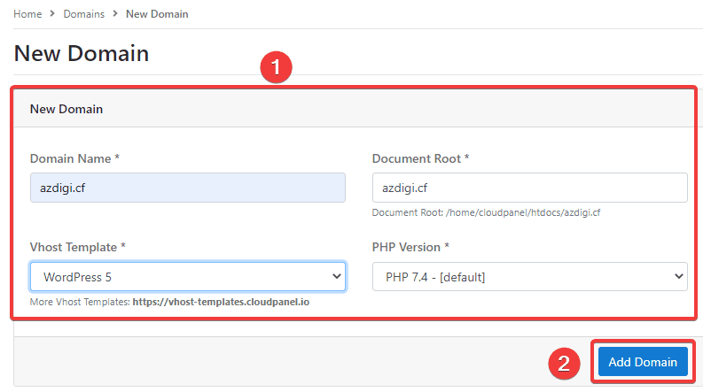 Cài đặt WordPess trên CloudPanel 3 Cài đặt WordPess trên CloudPanel