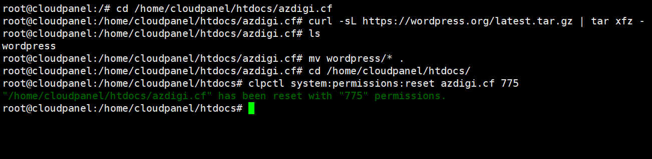 Cài đặt WordPess trên CloudPanel 5 Cài đặt WordPess trên CloudPanel