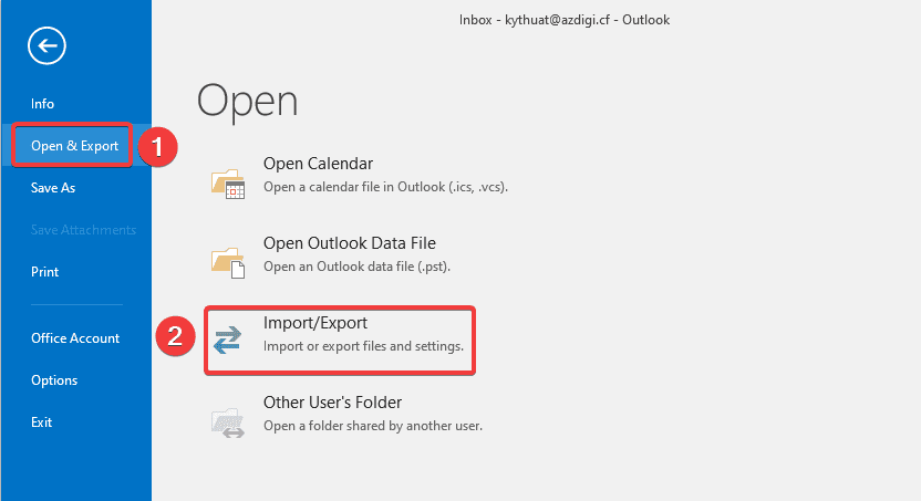 Hướng dẫn Backup/Restore Email trên Outlook 1 Hướng dẫn Backup/Restore Email trên Outlook
