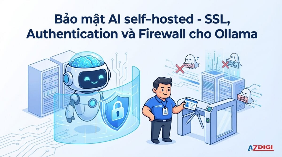 Bảo mật AI self-hosted – SSL, Authentication và Firewall cho Ollama 1 Bảo mật AI self-hosted – SSL, Authentication và Firewall cho Ollama