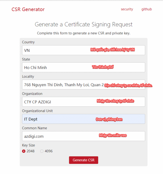 Hướng dẫn tạo CSR bằng Tools Online 1 Hướng dẫn tạo CSR bằng Tools Online