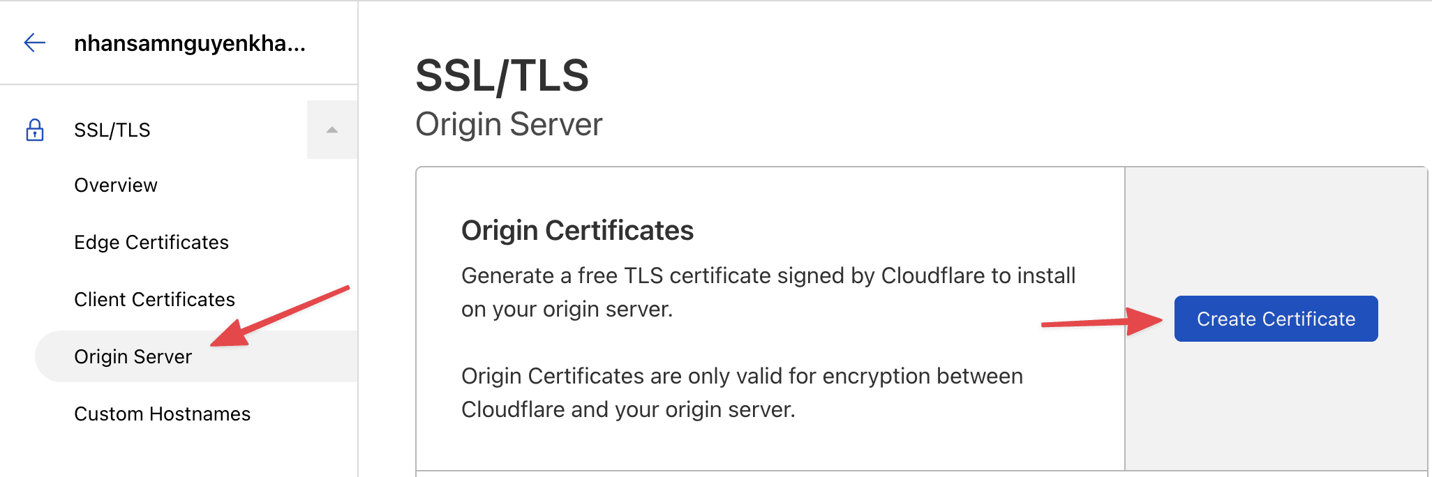 Hướng dẫn cài đặt SSL trên CloudFlare 4 Create Certificate
