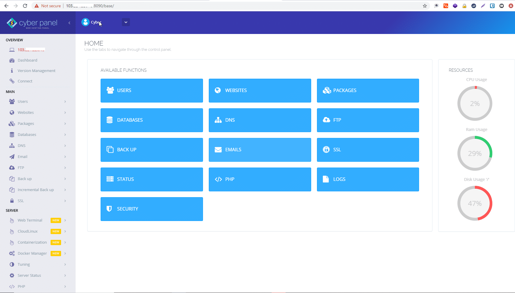 Hướng dẫn cài đặt CyberPanel lên máy chủ CentOS 4 dashboard