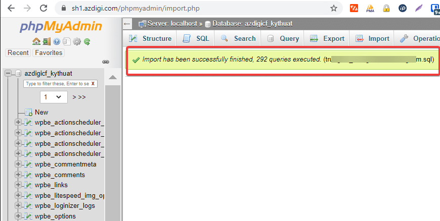 Hướng dẫn tạo và import Database trên SEO Hosting (How to create and import Database on SEO Hosting) 9 database 8