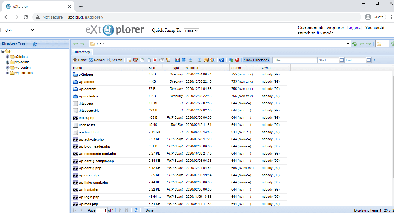 Cài đặt eXtplorer trên OpenLitespeed 3 Cài đặt eXtplorer trên OpenLitespeed
