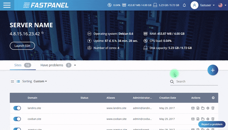Kích hoạt Two-factor authentication FASTPANEL 1 Kích hoạt Two-factor authentication FASTPANEL