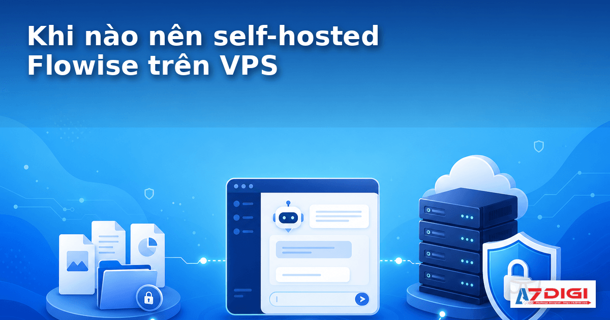Flowise là gì? Khi nào nên self-hosted trên VPS để tạo chatbot AI 3 Minh hoạ trường hợp nên self-hosted Flowise trên VPS để chạy chatbot AI nội bộ