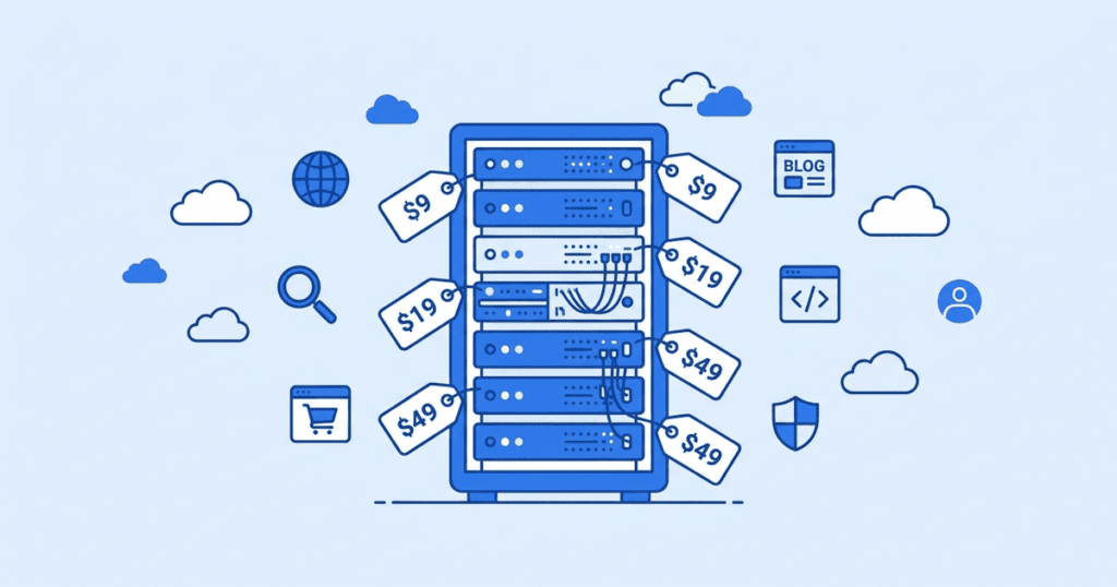 Hosting giá rẻ có tốt không? 7 tiêu chí cần kiểm tra 1 Hosting giá rẻ - server rack với giá cả phải chăng