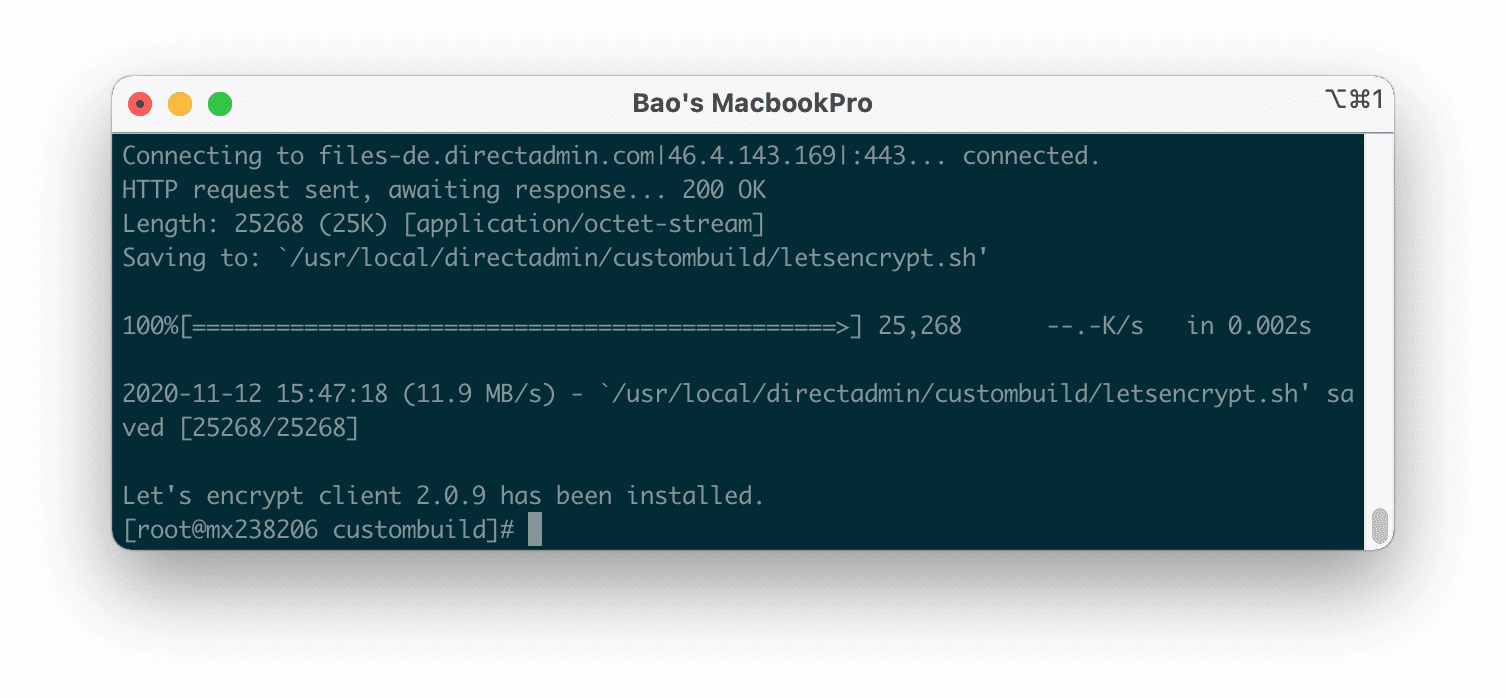 Cài SSL miễn phí Let’s Encrypt vào DirectAdmin 7 enable Bật tính năng LetsEncrypt trên DirectAdmin