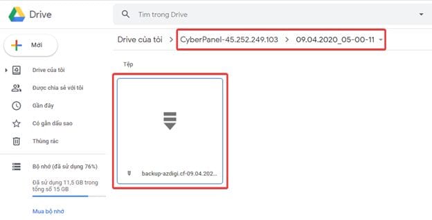 Hướng dẫn backup dữ liệu website trên CyberPanel lên Google Drive 11 image 42