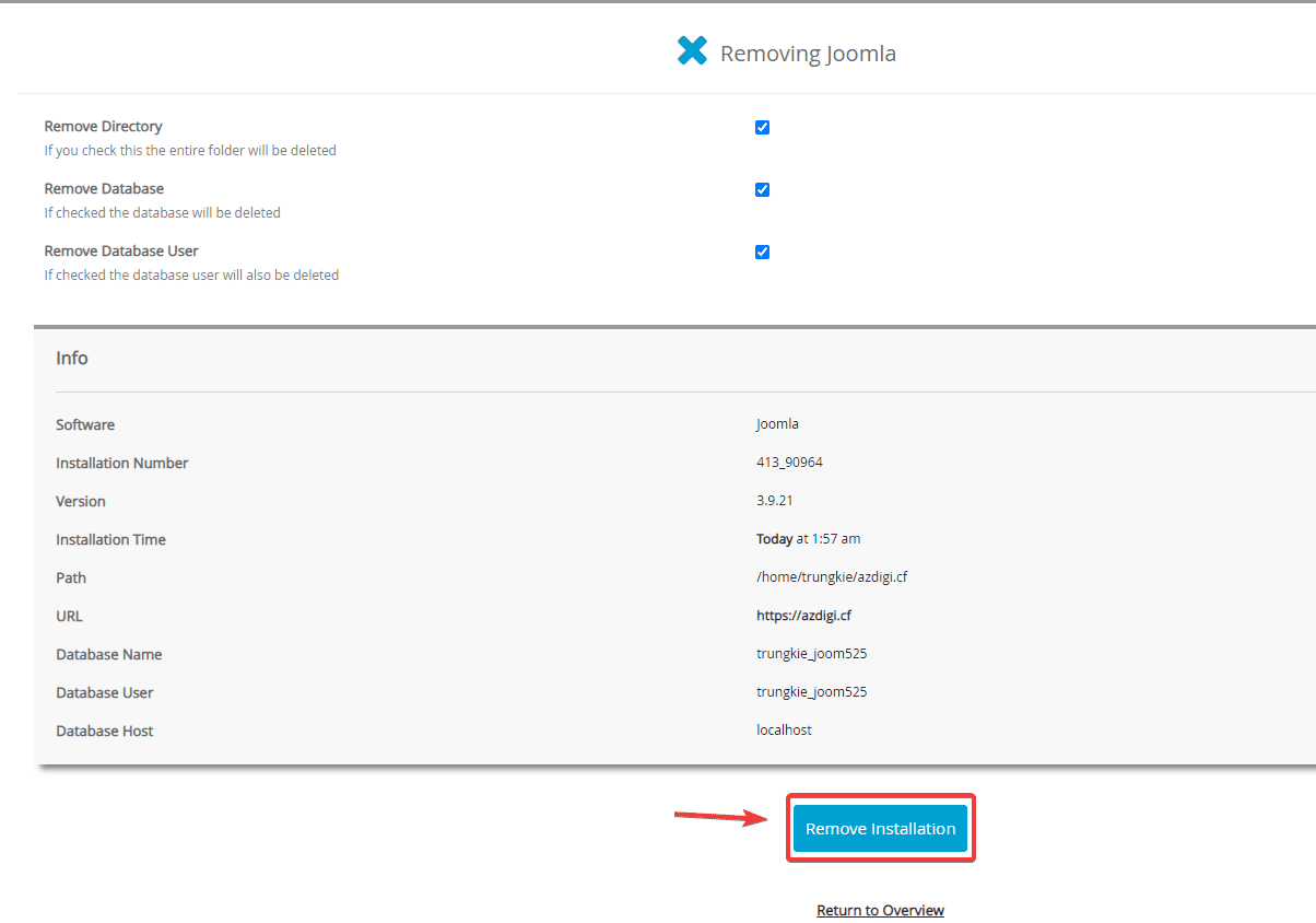Hướng dẫn cài đặt website Joomla với Softaculous trên cPanel 12 joomla1 1