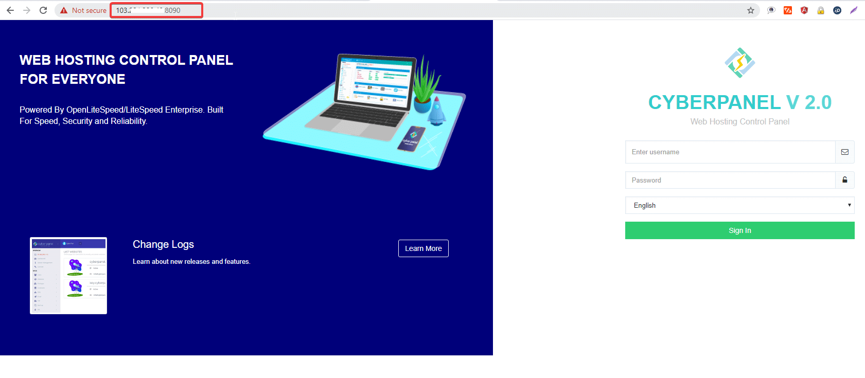 Hướng dẫn cài đặt CyberPanel lên máy chủ CentOS 3 login admin