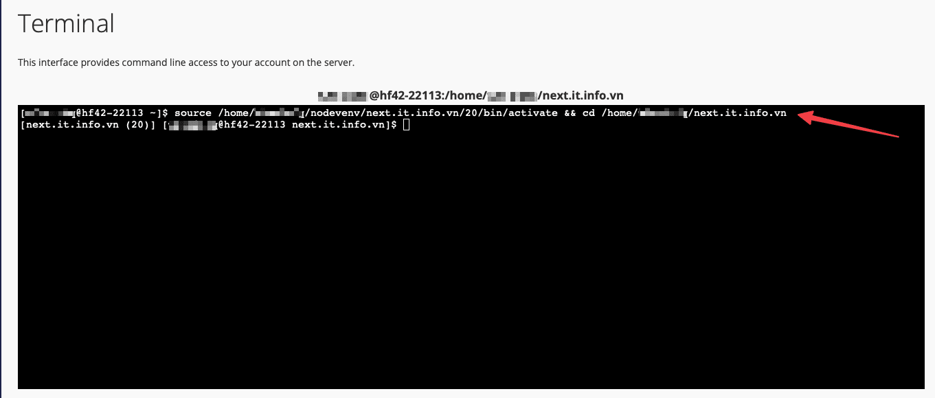 Hướng dẫn cài đặt Next.js trên Hosting cPanel 8 Hướng dẫn cài đặt Next.js trên Hosting cPanel