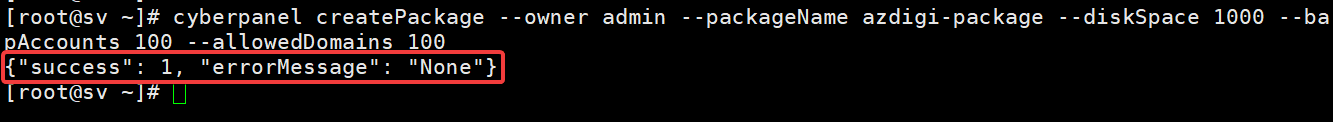 Sử dụng CLI để quản trị User Package trên Cyber Panel 8 package