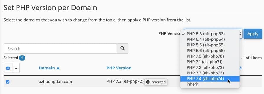 Sử dụng Opcache Preload cho WordPress trên SSD Hosting tại AZDIGI 3 php74 azdigi hosting2