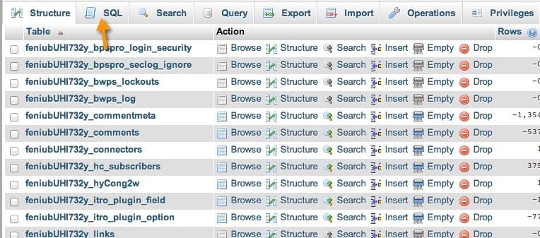 phpmyadmin sql 1