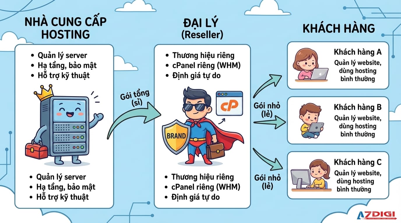 Reseller Hosting là gì và dành cho ai? 2 Cách hoạt động của Reseller Hosting