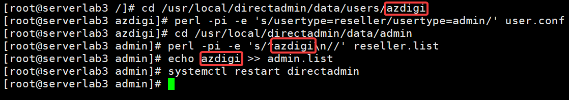 Hướng dẫn nâng cấp Reseller lên Admin bằng command trên DirectAdmin 3 Hướng dẫn nâng cấp Reseller lên Admin bằng command trên DirectAdmin