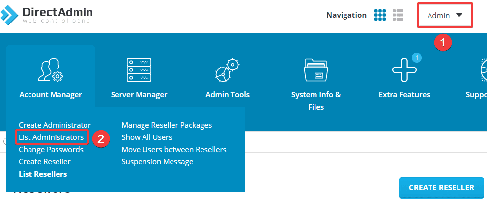 Hướng dẫn nâng cấp Reseller lên Admin bằng command trên DirectAdmin 4 Hướng dẫn nâng cấp Reseller lên Admin bằng command trên DirectAdmin
