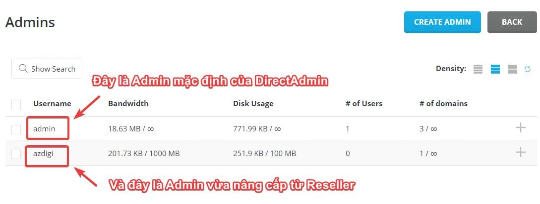 Hướng dẫn nâng cấp Reseller lên Admin bằng command trên DirectAdmin 5 Hướng dẫn nâng cấp Reseller lên Admin bằng command trên DirectAdmin
