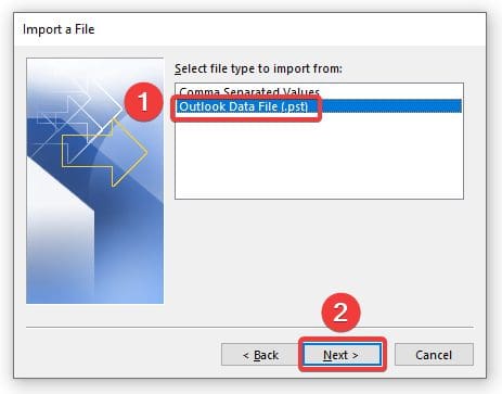 Hướng dẫn Backup/Restore Email trên Outlook 11 restoreout2