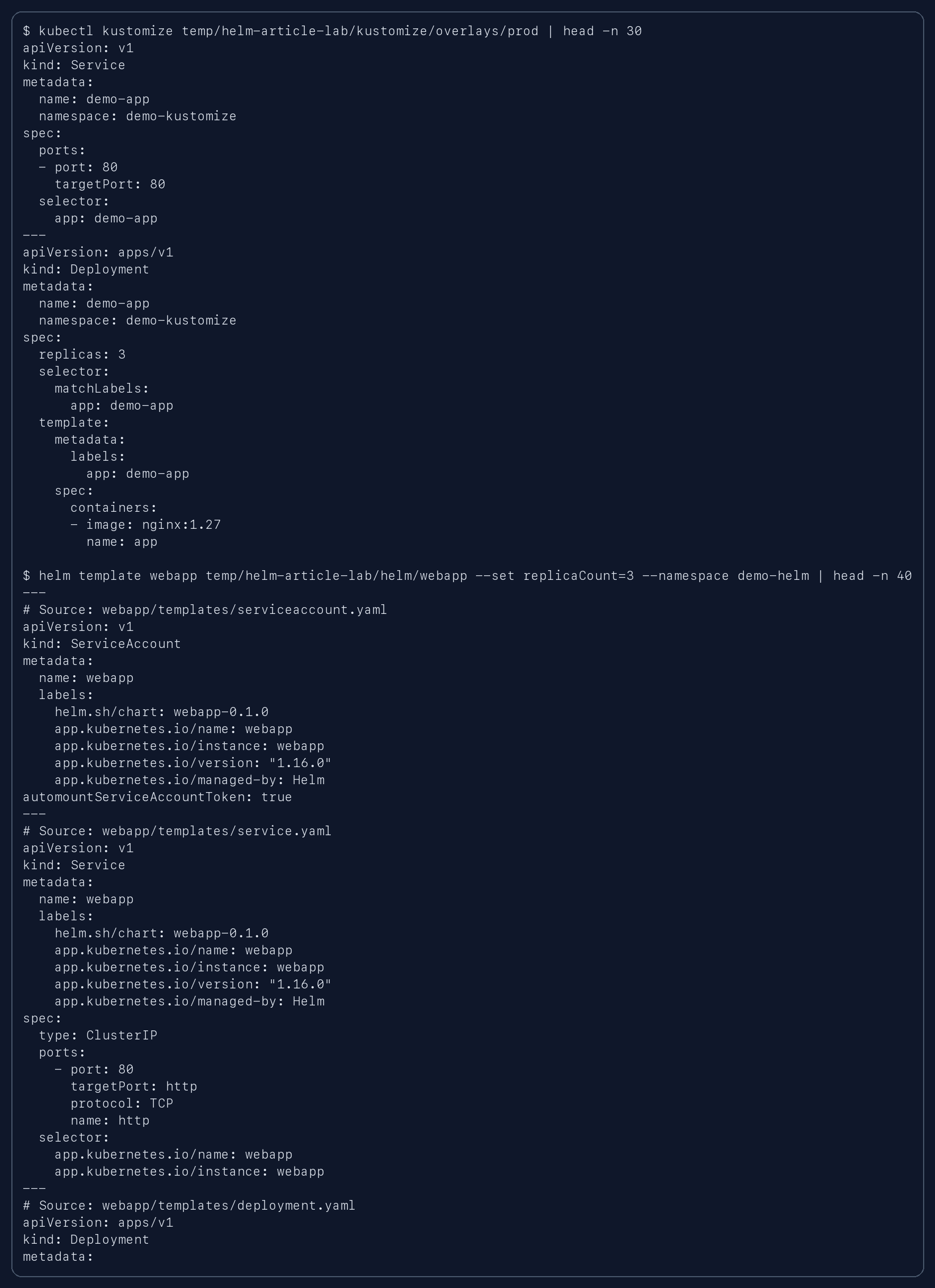 Helm là gì? Vì sao Kubernetes vẫn cần Helm? 3 So sánh Kustomize và Helm template