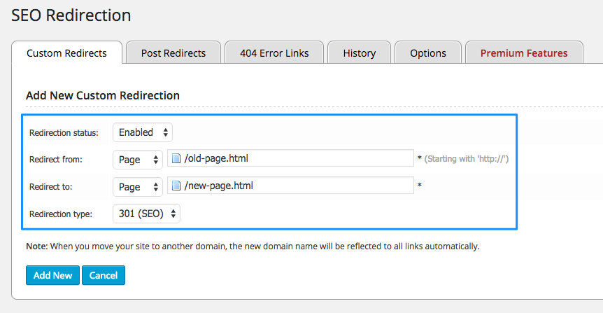 seo redirection simple redirect
