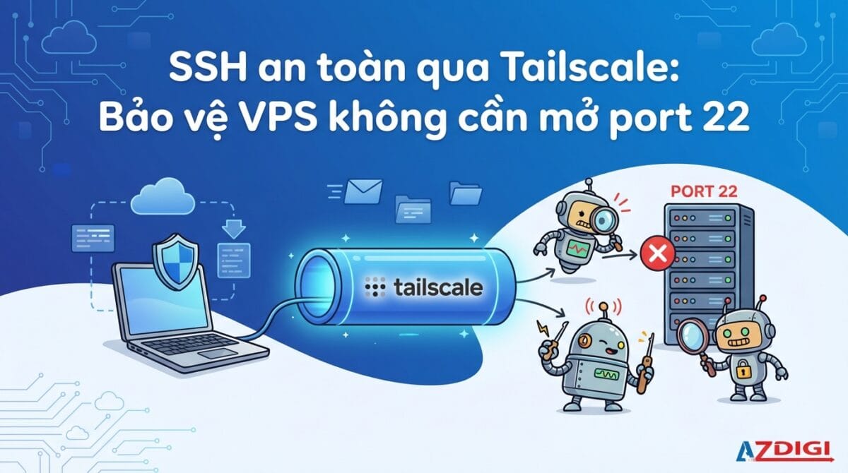 SSH an toàn qua Tailscale: Bảo vệ VPS không cần mở port 22 1 SSH an toàn qua Tailscale: Bảo vệ VPS không cần mở port 22