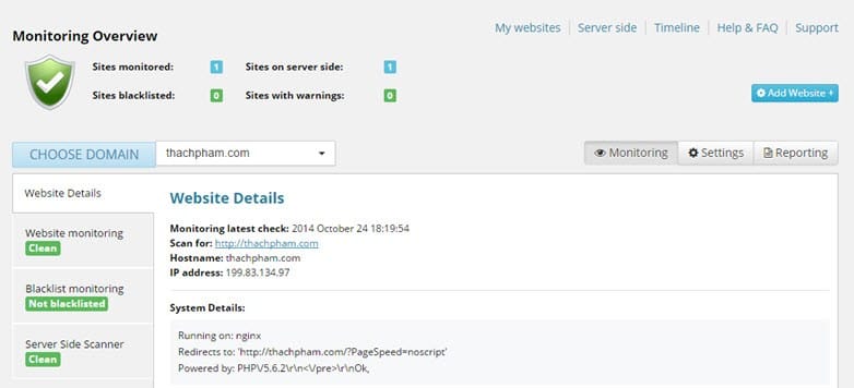 sucuri dashboard 1
