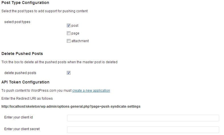 syndicate settings