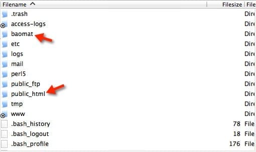 tao folder ngang hang publichtml