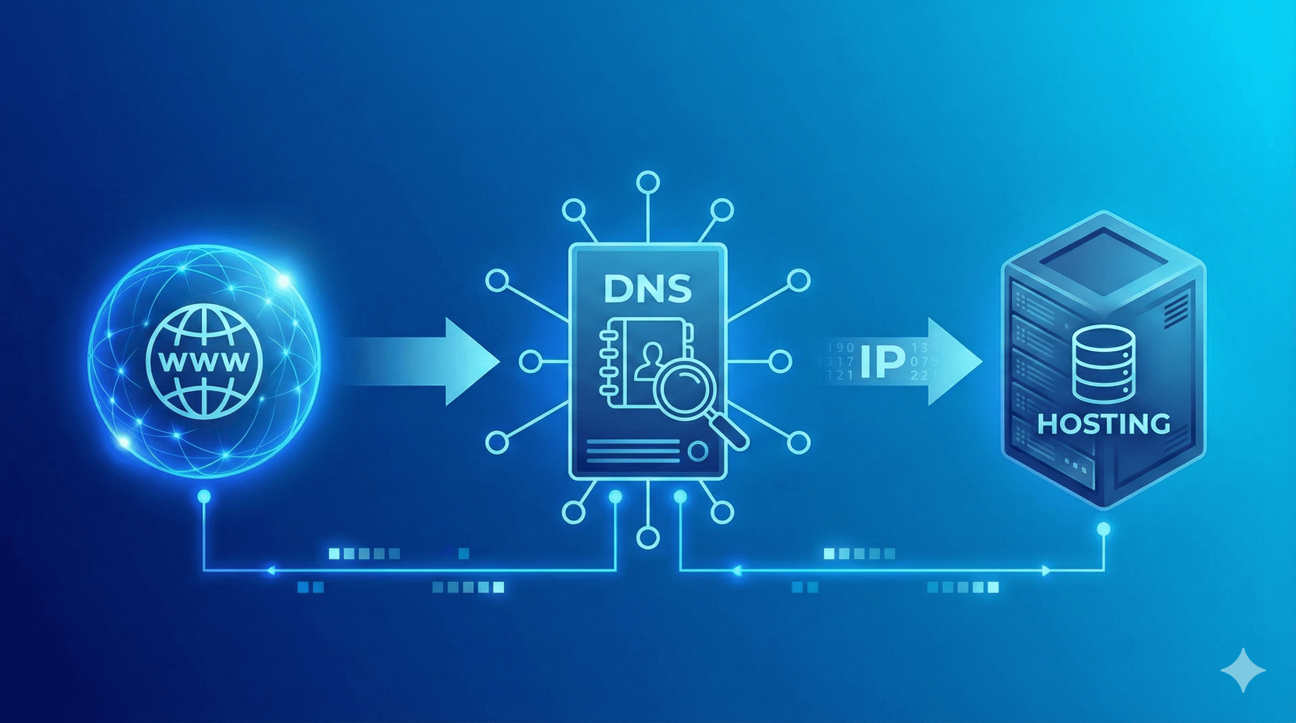 Hosting và Domain khác nhau như thế nào? 3 Trỏ domain về hosting thông qua sửa nameserver hoặc thay đổi A record trong DNS