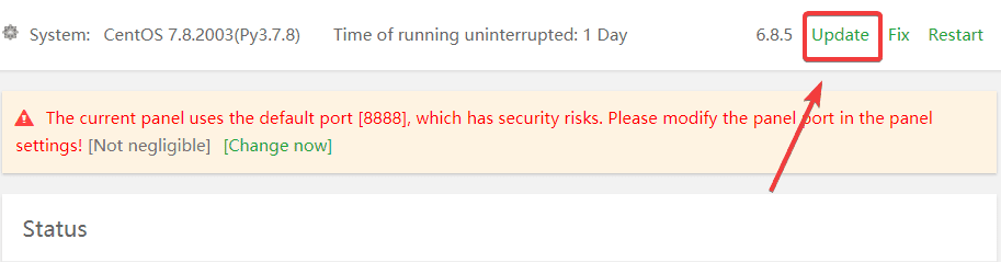 Hướng dẫn cập nhật phiên bản aaPanel 4 updateaapanel